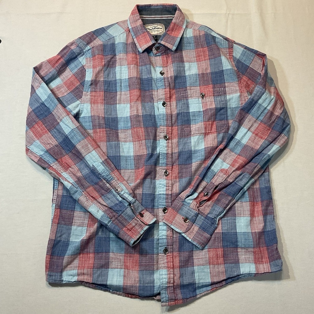 Flag & Anthem‎ Brand Long Sleeve Multi Color Red White and Blue Button Up size M